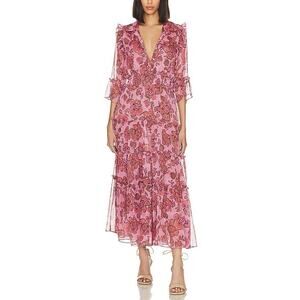 Misa Los Angeles 'Pamelina' Pink Chiffon Dress Size S